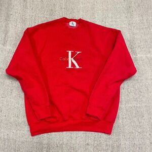 vintage Calvin Klein sweatshirt mens xl red 1990s logo CK